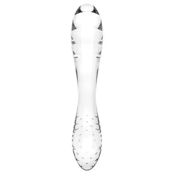 Satisfyer Dazzling Crystal 1 - dvigubas stiklinis dildo - skaidrus