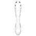 Satisfyer Dazzling Crystal 1 - dvigubas stiklinis dildo - skaidrus