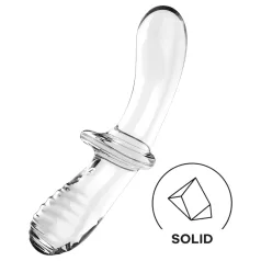   Satisfyer Double Crystal - dvigubas stiklinis dildo - permatomas