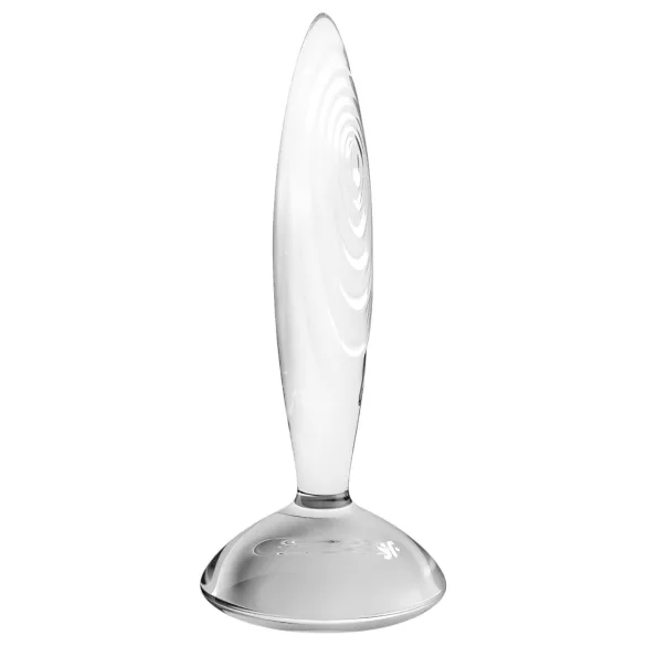 Satisfyer Sparkling Crystal - stiklinis dildo su iškilumais - skaidrus