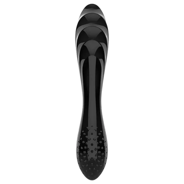 Satisfyer Dazzling Crystal 1 - dvigalis stiklinis dildo - juodas