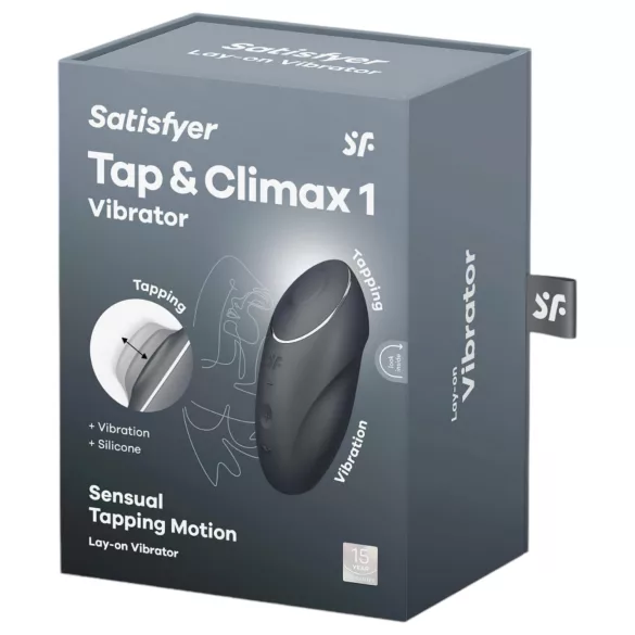 Satisfyer Tap & Climax 1 - klitorio vibratorius 2in1 - juodas