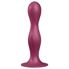   Satisfyer Double Ball-R - dildo su siurbtuku - raudonas, sunkintas