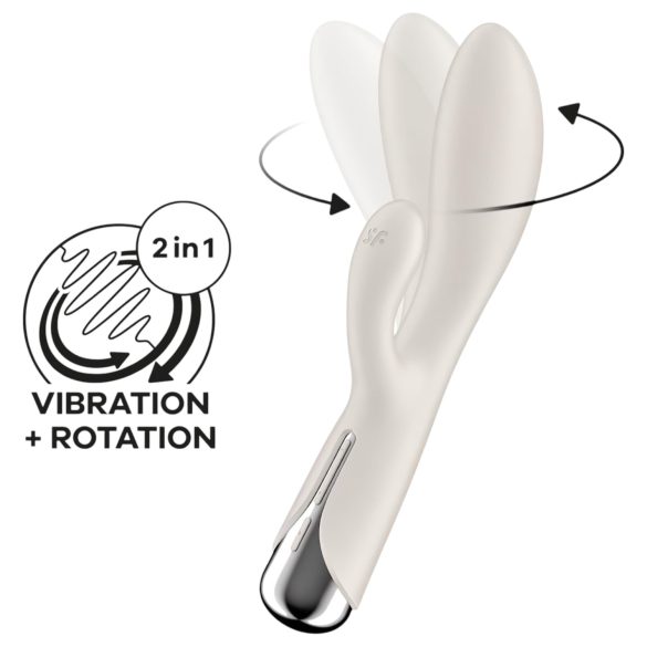 Satisfyer Spinning Rabbit 1 - besisukantis klitorio vibratorius (smėlinis)