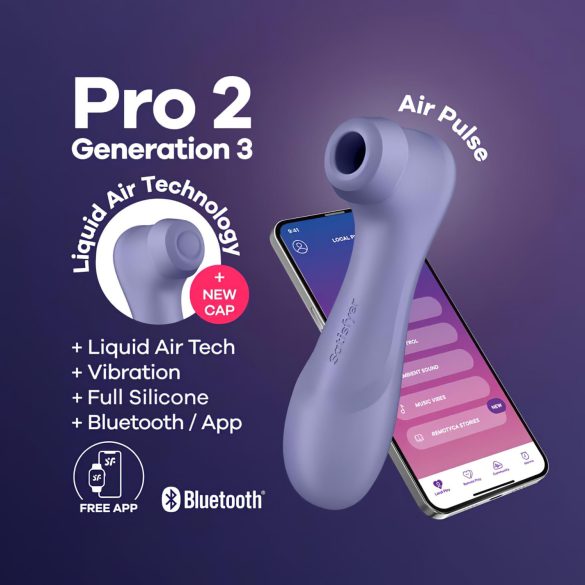 Satisfyer Pro 2 Gen3 - išmanusis oro bangų klitorio stimuliatorius (violetinis)