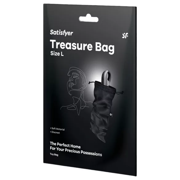 Satisfyer Treasure Bag L - diskreti laikymo maišelis - vidutinis - juodas