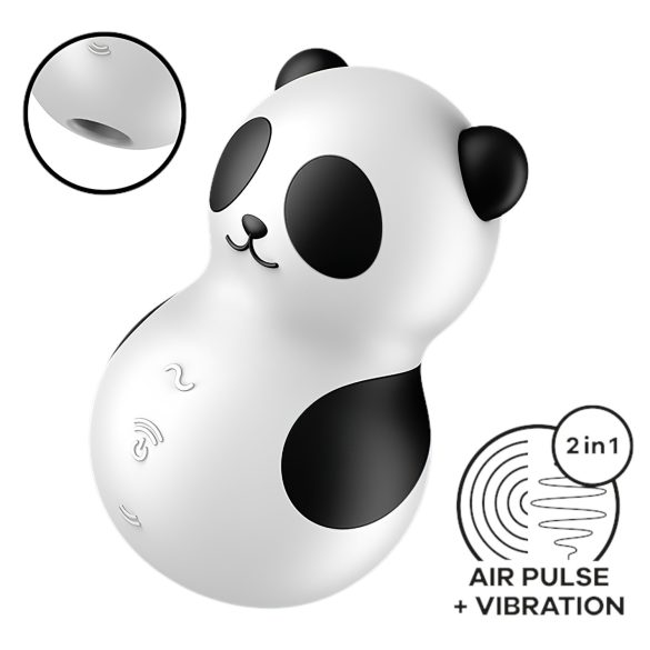 Satisfyer Kišeninis Panda - oro bangų klitorio stimuliatorius (juodas)