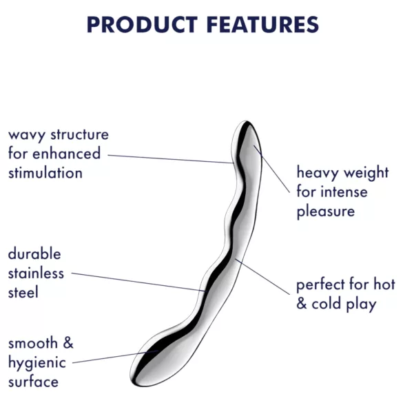 Satisfyer Cosmic Crest 2 - metalinis dildo - banguotas - sidabrinis