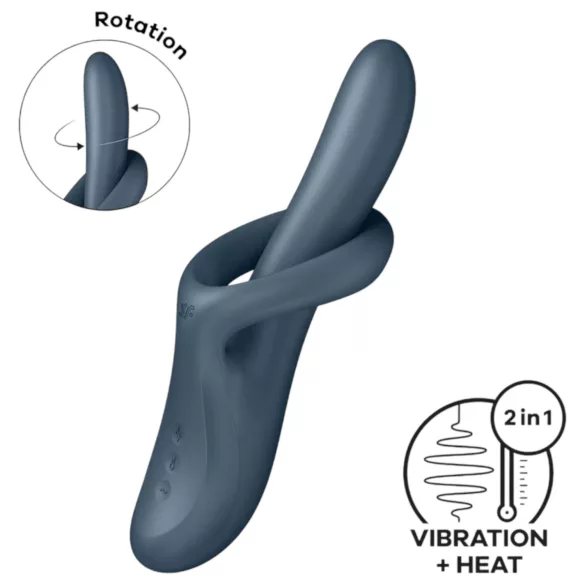 Satisfyer Heat Flex 4 - vibruojantis klitorinis masažuoklis su šildymu - pilkas