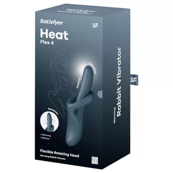 Satisfyer Heat Flex 4 - vibruojantis klitorinis masažuoklis su šildymu - pilkas
