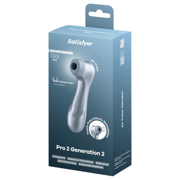 Satisfyer Pro2 Gen2 - klitorio stimuliatorius su oro bangomis - mėlynas