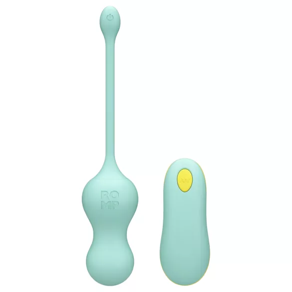 ROMP Cello - vibratoriniai geišos kamuoliukai su nuotoliniu valdymu - žali