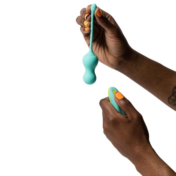 ROMP Cello - vibratoriniai geišos kamuoliukai su nuotoliniu valdymu - žali