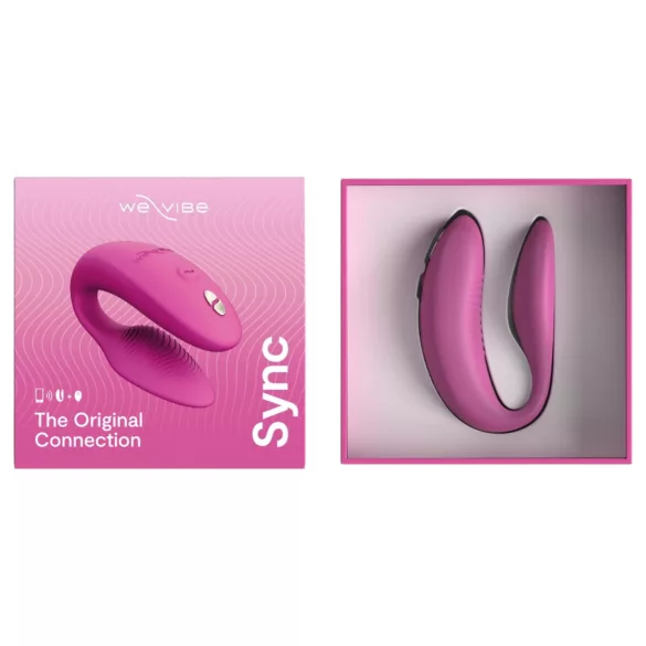 We-Vibe Sync - poromis naudojamas vibratorius su programėle ir nuotolinio valdymo pulteliu (rožinis)