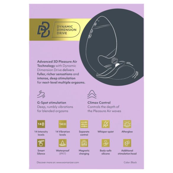 Womanizer Next Duo - G taško ir klitorio vibratorius - juodas