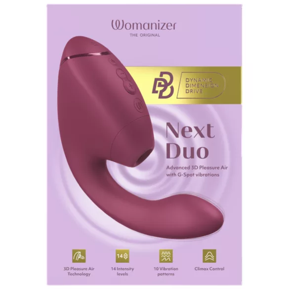 „Womanizer Next Duo“ - 2 viename G taško vibratorius (rožinis)