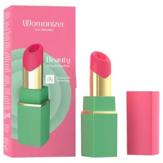   „Womanizer Beauty“ - lūpdažio formos oro bangų klitorinis vibratorius (žalias)