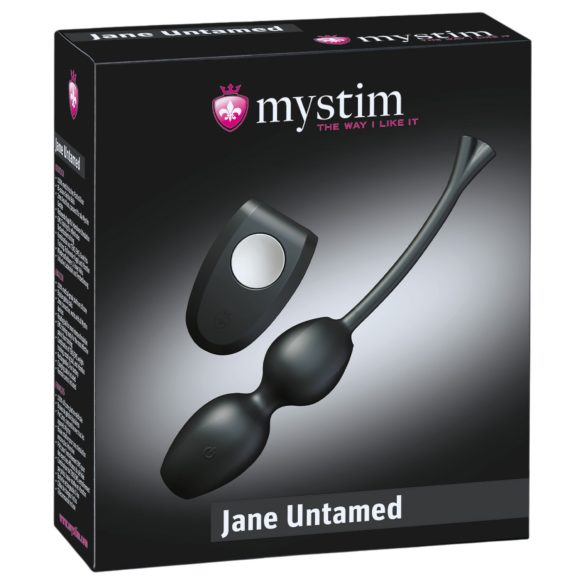 Mystim Jane Untamed - vibruojančios geišos kamuoliukai - juodi