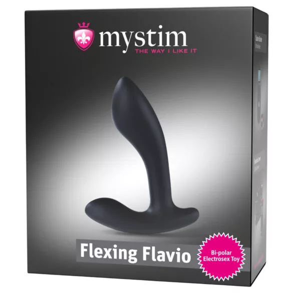 Mystim Flexing Flavio - prostatos masažuoklis su elektrostimuliacija - juodas