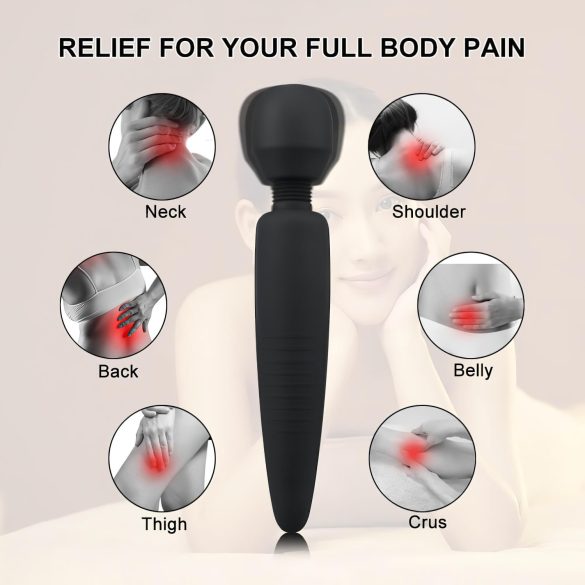 Mrow - įkraunamas vandeniui atsparus masažuoklis vibratorius - juodas