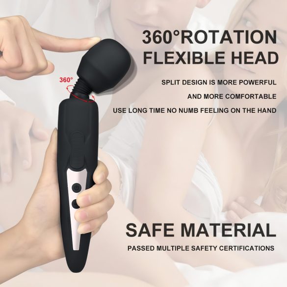 Mrow - įkraunamas vandeniui atsparus masažuoklis vibratorius - juodas