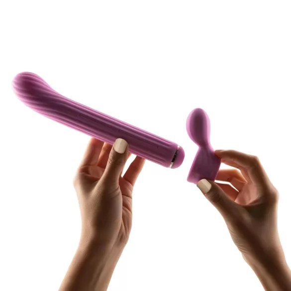 Magic Stick - vibratorius su keičiamais antgaliais (rožinis)