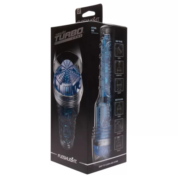 Fleshlight Turbo Core - masturbatorius su siurbimo efektu - mėlynas