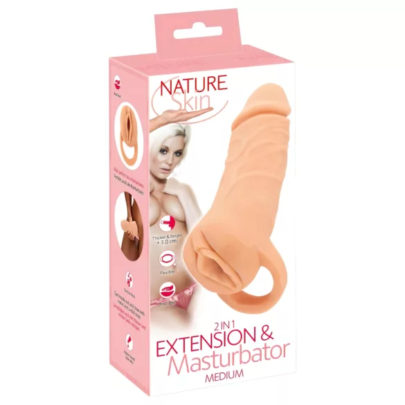 Nature Skin - penio mova ir masturbatorius - 18 cm natūralios spalvos