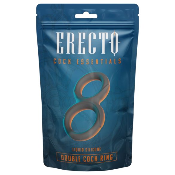 Erecto - dvigubas penio žiedas (juodas)