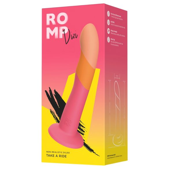 ROMP Dizi - dildo - lankstus silikonas - rožinis/oranžinis