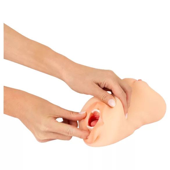 Nature Skin - masturbatorius vagina ir burna - natūralios spalvos