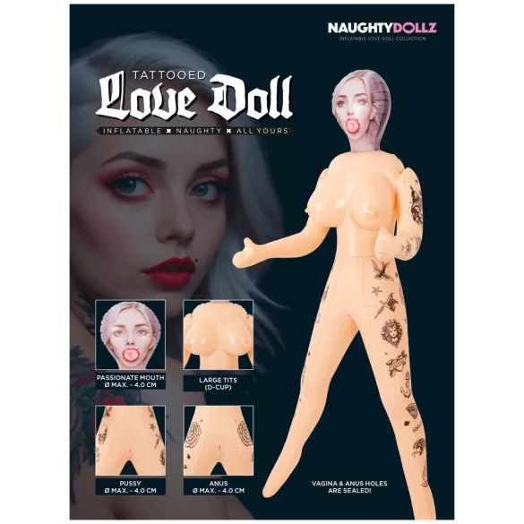 You2Toys - pripučiama tatuiruota sekso lėlė