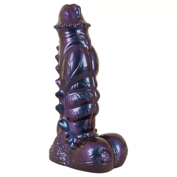 Beasty Cocks Tech-Zilla Bang - monstriškas dildo su siurbtuku (violetinis)