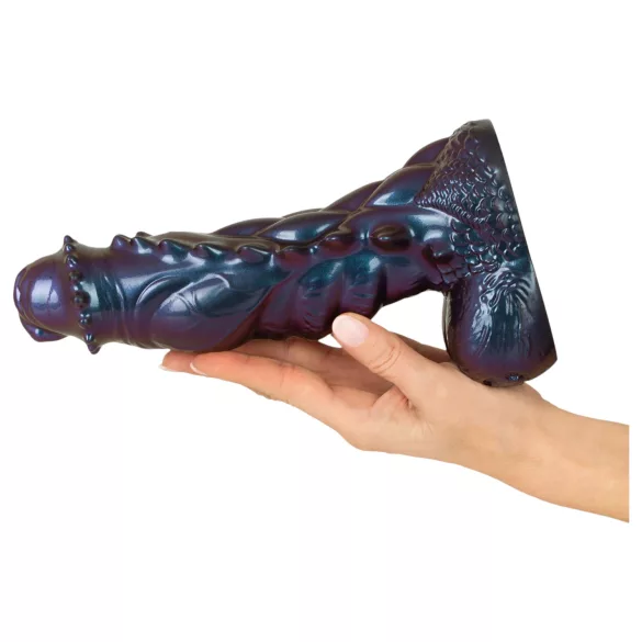 Beasty Cocks Tech-Zilla Bang - monstriškas dildo su siurbtuku (violetinis)