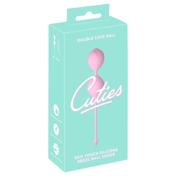Cuties - dvigubi silikoniniai geišos rutuliukai (rožiniai)