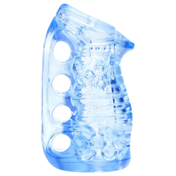 Fleshlight Fleshskins Grip Blue Ice - iš abiejų galų atviras masturbatorius (mėlynas)