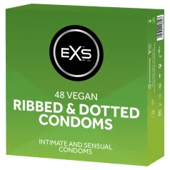   EXS Ribbed & Dotted - ruožuotas, taškuotas prezervatyvas (48 vnt.)