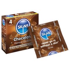 Skins - prezervatyvai su šokolado skoniu - 4 vnt