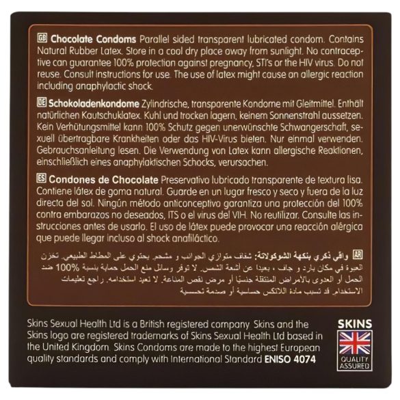 Skins - prezervatyvai su šokolado skoniu - 4 vnt
