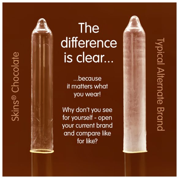 Skins - prezervatyvai su šokolado skoniu - 4 vnt