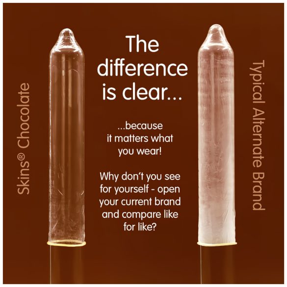 Skins - prezervatyvai su šokolado skoniu - 8 vnt