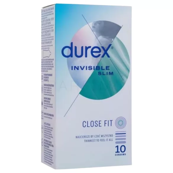 Durex Invisible Slim - ploni prezervatyvai - 10 vnt.