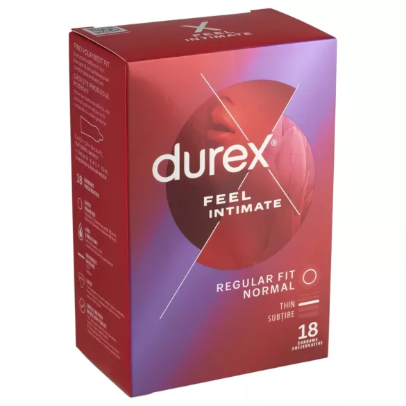 Durex Feel Intimate - plonas prezervatyvas - 18 vnt