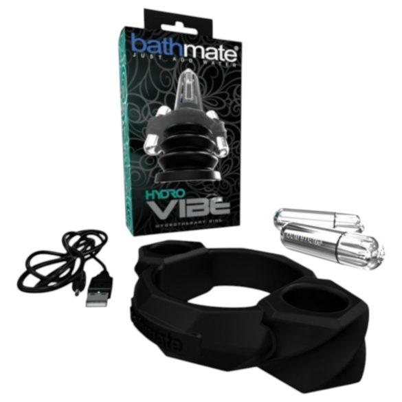 Bathmate Hydro Vibe - vibruojantis žiedas hidroterapijai (juodas)
