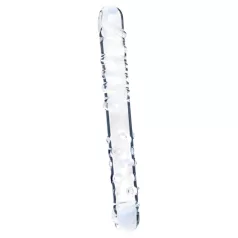 Clarity - dvigalis stiklinis dildo - permatomas