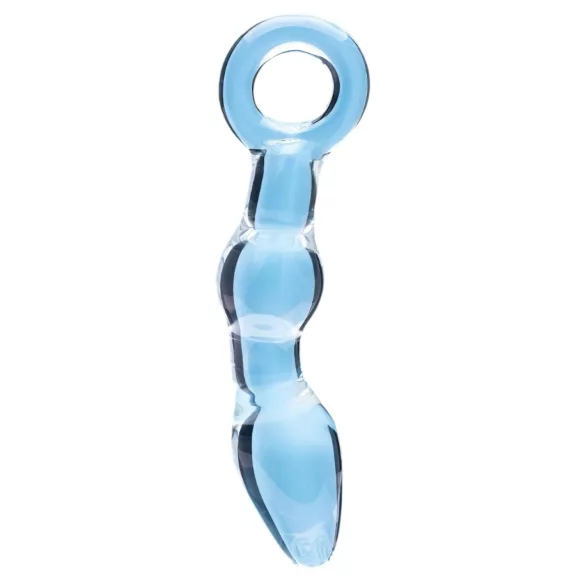 Clarity Utopian Mystique - gofruotas stiklinis analinis dildo (skaidrus)