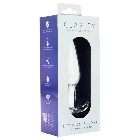 Clarity Utopian Floret - stiklinis analinis kaištis (skaidrus)