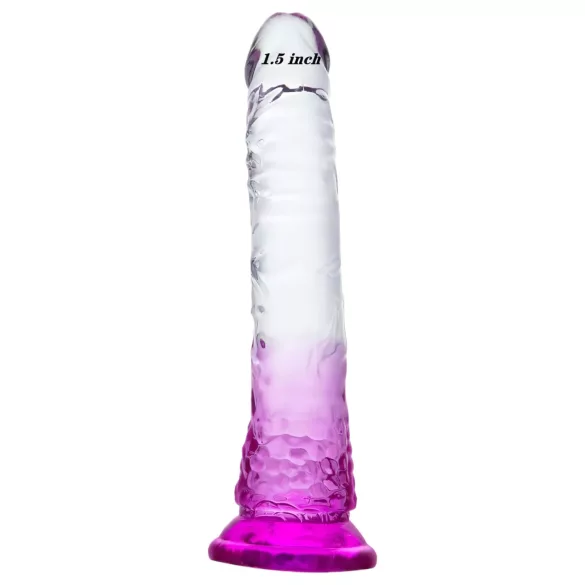 Lonely Lance - dildo su siurbtuku - permatomas violetinis