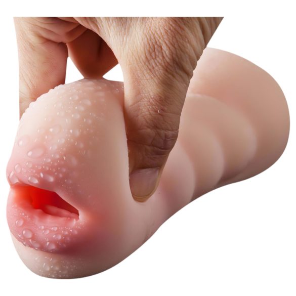 Lonely 2in1 - masturbatorius - makštis ir burna - natūralios spalvos