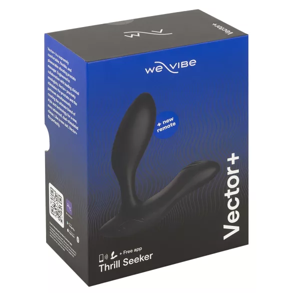 We‑Vibe Vector+ - programėle valdomas analinis vibratorius (juodas)